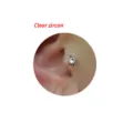 Titanium klarer Zirkon Knorpel Ohrring modischer Körperpiercing Schmuck Variante Detail - Edelstahl 1.2x6 mm / Weißer Zirkonia vier kleine Kugeln