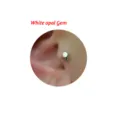 Titanium Körperschmuck Piercing mit Weißem Opal Ohr Knorpel Ohrring Labret Stecker - Edelstahl 1.2x6 mm / OP17 Drei kleine Kugeln