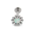 Titanium Opal Blumen Labret Stecker Knorpel Piercing Körperschmuck für Mode Alltag - Edelstahl 1.2x6 mm / OP17 Blumenform