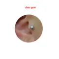 Titanium Knorpel Helix Piercing Stecker mit klarem Edelstein glänzender Körperschmuck - Titan 1.2x6 mm / Drei weiße Zirkonia-Kugeln