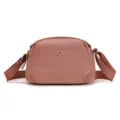 Casual pink shell crossbody bag for women, simple design with wide adjustable strap. - Candy Pink