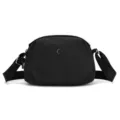 Black nylon shell crossbody bag, minimalist casual shoulder bag for women daily use. - Black