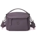 Purple women nylon crossbody bag casual shoulder bag with top handle and multi-layer pockets - Lilac Purple