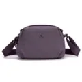 Purple nylon shell crossbody bag, casual minimalist shoulder bag for women with adjustable strap. - Violet
