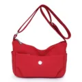 Borsa a tracolla rossa in nylon borsa casual incrociata con cinghia regolabile tasche - Rosso