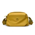 Yellow nylon casual crossbody shoulder bag for women, simple multi-layer design variant. - Yellow