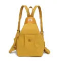 Yellow convertible casual backpack for women, stylish daily commuter sling shoulder bags. - Yellow