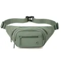 Stylish fashion nylon waist bag for women, casual chest bag with multiple zipper pockets. - Mint Green