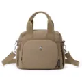Womens casual nylon crossbody bag lightweight shoulder handbag with top handle khaki daily use - Khaki