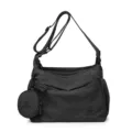 Large capacity fashion casual handbag tote shoulder bag commuter daily use chic style - Black