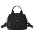 Black nylon crossbody bag lightweight casual shoulder handbag versatile daily small purse - Black