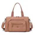 Women nylon shoulder bag casual multi-pocket crossbody bag waterproof daily handbag - Brick Red