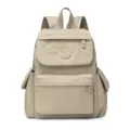 Lightweight casual nylon backpack for women, stylish large capacity travel school bag - Khaki