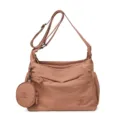 Large capacity casual shoulder bag with small coin purse, multi-pocket commuting tote bag - Brick Red