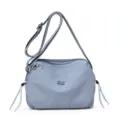 Lightweight nylon crossbody bag for women, casual single shoulder bag in gray blue. - Blue