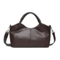 Brown PU Leather Women's Handbag Crossbody Shoulder Tote Bag Large Capacity Urban Style - Coffee
