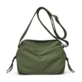 Green Nylon Crossbody Bag Lightweight Casual Shoulder Bag for Women Daily Commute - Green