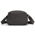 Dark grey nylon crossbody bag for women, casual minimalist shell shoulder bag with wide strap. - Rock Gray