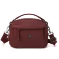 Burgundy casual women shoulder crossbody bag multi-layer fabric lightweight daily fashion handbag - Waxberry Purple