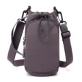 Solid color small crossbody bag variant, casual minimalist drawstring pouch with strap. - Violet