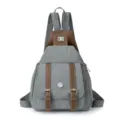 Zaino donna piccolo convertibile grigio casual mini borsa a spalla elegante quotidiano. - Grigio
