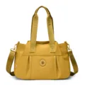 Stylish large capacity waterproof yellow women shoulder crossbody handbag for daily use - Yellow