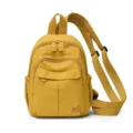 Yellow mini backpack for women, waterproof nylon casual daypack, lightweight travel chest bag. - Yellow