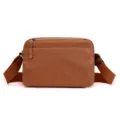 Casual nylon crossbody shoulder bag for women, stylish brown daily travel messenger bag. - Caramel color