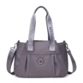 Stylish large capacity waterproof shoulder crossbody bag for women daily commute travel grey tote - Light Purple