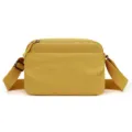 Borsa a tracolla casual in nylon da donna, semplice borsa messenger gialla con chiusura lampo. - giallo limone