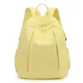 Yellow minimalist large capacity waterproof nylon casual women backpack daily daypack - Light Yellow