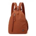 Stylish women chest bag casual nylon backpack multi-pocket brown sling daily outdoor use - Caramel color