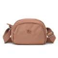 Casual minimalist nylon crossbody bag for women, multi-compartment travel shoulder bag. - Red