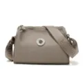 Water-resistant nylon crossbody shoulder bag for women, stylish casual daily handbag. - Khaki