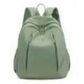 Green minimalist waterproof nylon backpack, casual large capacity travel school daypack for women - Mint Green