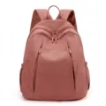 Minimalist large capacity waterproof nylon casual backpack for women stylish daily use. - Candy Pink