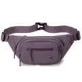 Stylish purple nylon waist bag for women, casual chest bag with multiple zipper pockets. - Violet