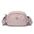 Petit sac bandoulière décontracté en nylon mauve, sac de voyage multi-compartiments. - Rose