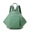 Green nylon multifunctional backpack, casual commuter dumpling daypack with front pocket. - Green Apple