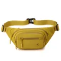 Stylish mustard yellow fanny pack for women, multi-zipper casual waist bag and chest cross body bag. - Honey Yellow