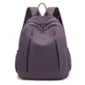 Waterproof nylon casual women backpack large capacity minimalist stylish school daypack - Violet