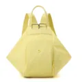 Yellow nylon dumpling backpack, casual multi-functional travel school bag with front pocket. - Light Yellow