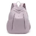 Casual nylon backpack for women, large capacity minimalist daily travel school daypack. - Lilac Purple
