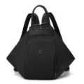 Black nylon multi-functional backpack women large capacity casual travel school book bag - Black