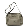 Borsa a tracolla donna casual grande capacità borsa da lavoro quotidiana con tasche multiple - Kaki