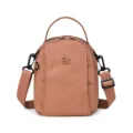 Lightweight multi-layer nylon crossbody bag, simple casual small square shoulder bag for women. - Brick Red