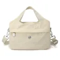 Multi-compartment nylon women's shoulder bag, casual crossbody bag and handbag for daily travel. - Off White