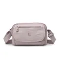 Nylon Crossbody Bag Multi-layer Lightweight Shoulder Bag Pink Variant for Women Daily - Light Pink