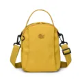 Crossbody nylon shoulder bag for women, trendy multi-layer small square bag with handle. - Yellow