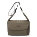 Stylish women crossbody shoulder bag, large capacity lightweight commuter bag for daily use. - Coffee